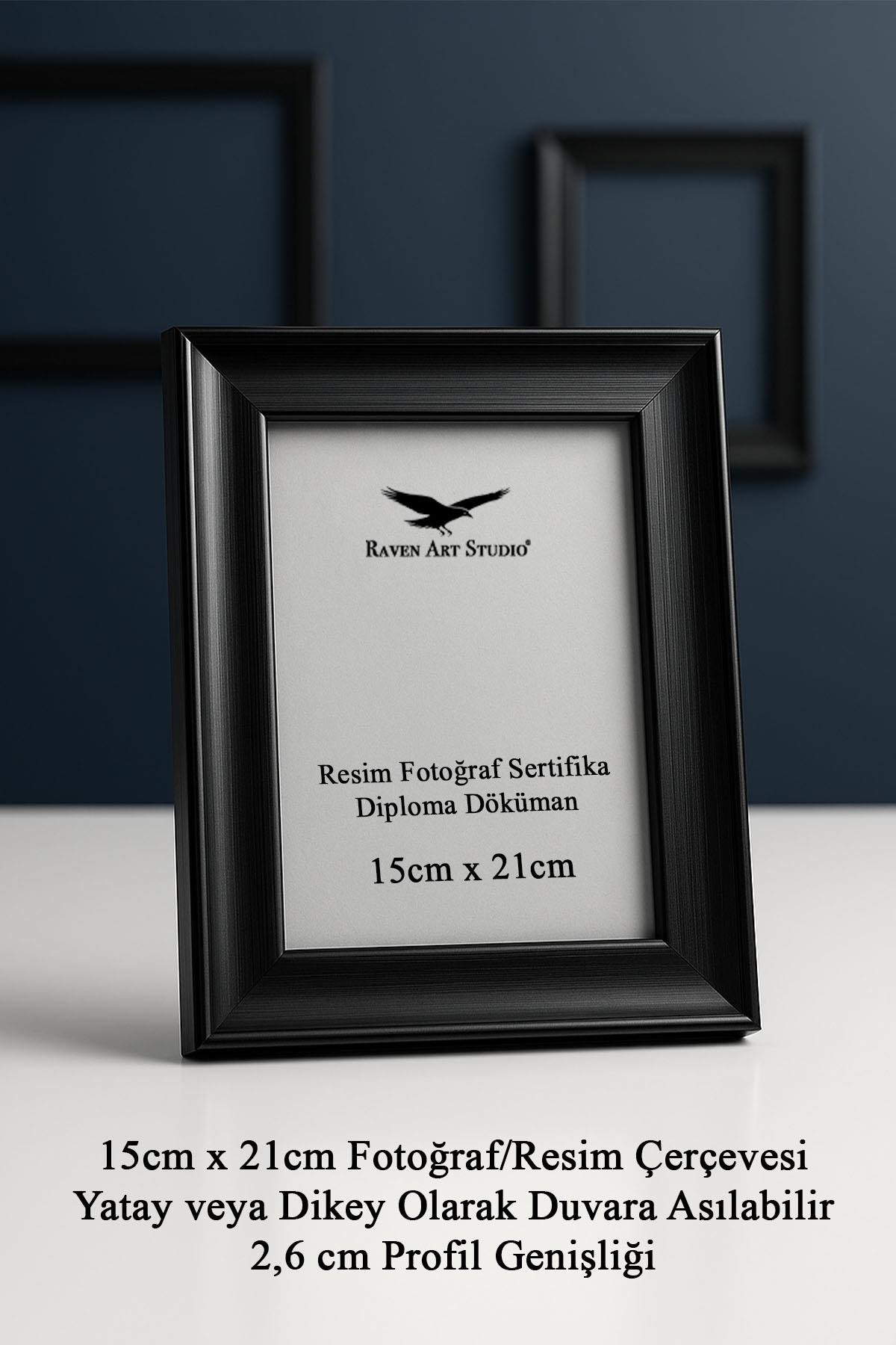 Pyramid 15x21cm Siyah Resim Fotoğraf Belge Poster Evrak Çerçevesi Korumalı Kırılmaz Pleksi Cam