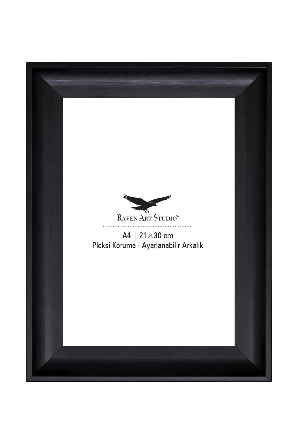 Pyramid A4-21x30cm Siyah Resim Fotoğraf Belge Poster Evrak Çerçevesi Korumalı Kırılmaz Pleksi Cam