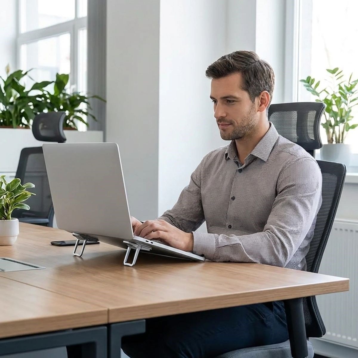 1 Çift Yapışkanlı Katlanabilir Laptop Standı – Mini Notebook Yükseltici, Taşınabilir Kaymaz Laptop Ayağı (5293)