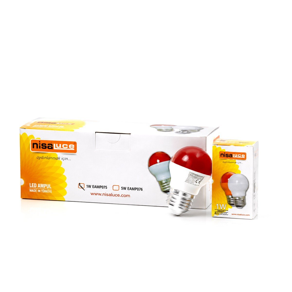 10 ADET 1W E27 KIRMIZI YUVARLAK GECE LAMBASI LED AMPUL EAMP-075 (5293)