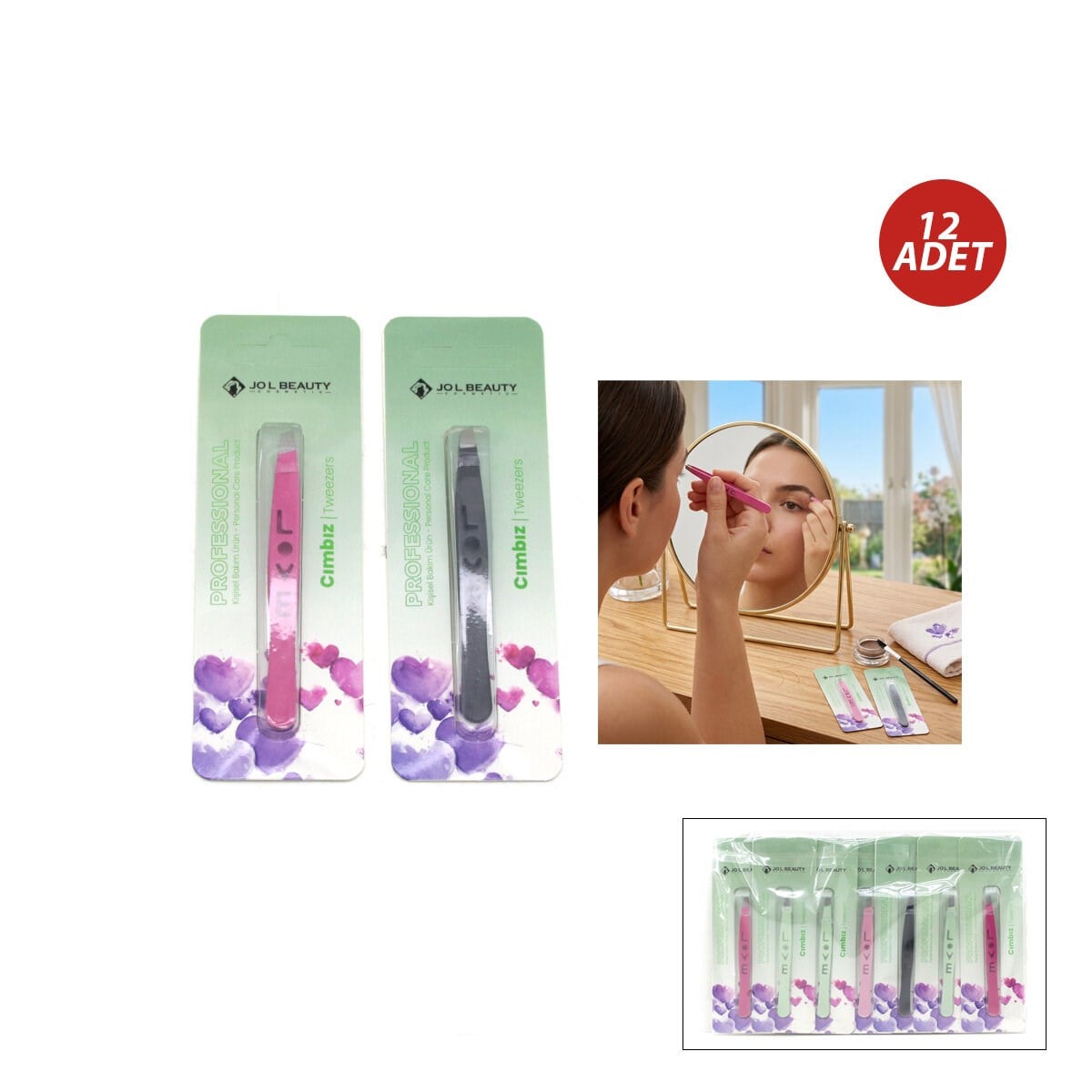 12 ADET LOVE CIMBIZ RENKLİ (5293)