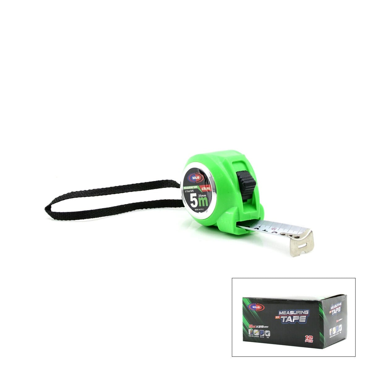 12 ADET MEASURING TAPE 5MTX25MM ŞERİT METRE (5293)