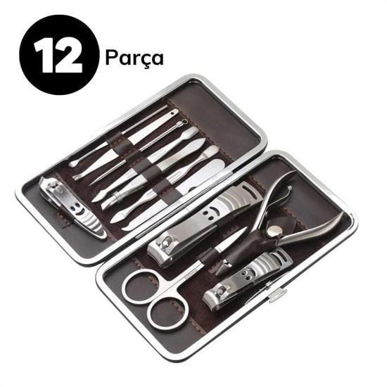 12 Parça Çanta Tipi Manikür Pedikür Tırnak Bakım Seti (5293)