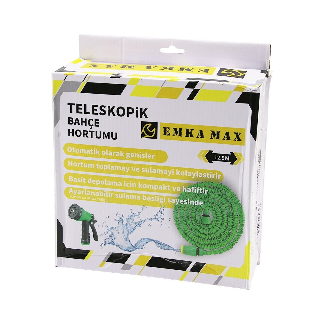12.5MT TELESKOPİK UZAYAN BAHÇE HORTUMU 7 FONKSİYON AYARLI TETİKLİ TABANCA (5293)