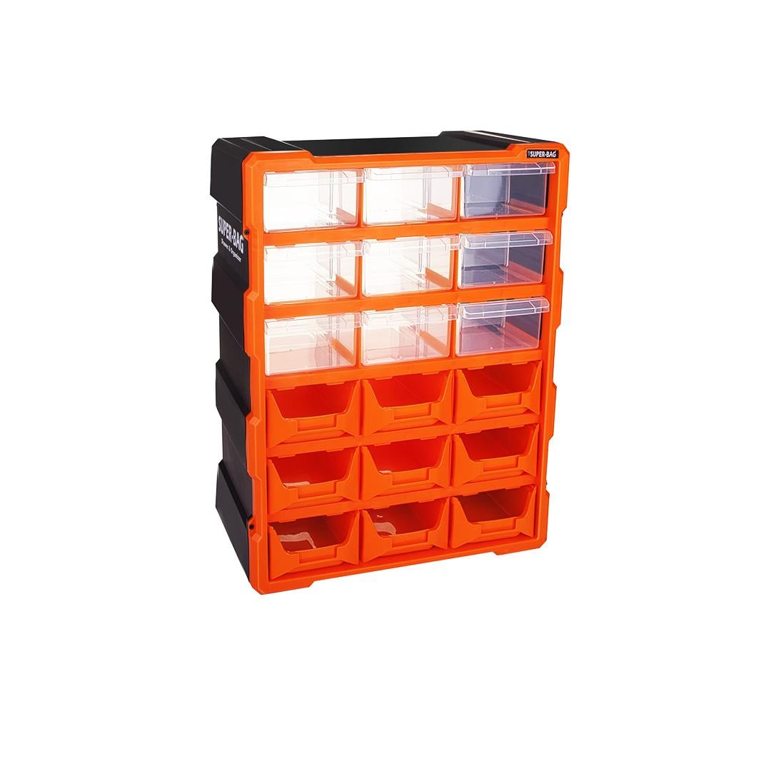 18Lİ 9 KAPALI+9 AÇIK MONOBLOCK AVADANLIK ÇEKMECE SETİ38.1X15.7X47.5CM (5293)