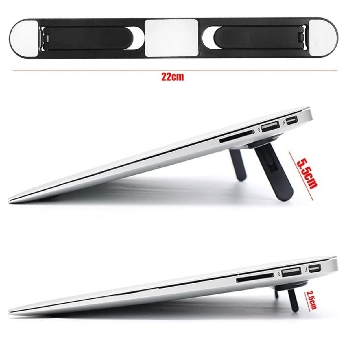 2 Kademeli Katlanabilir Laptop Standı – Kendiliğinden Güçlü Yapışkanlı, Ergonomik Tablet Yükseltici (5293)