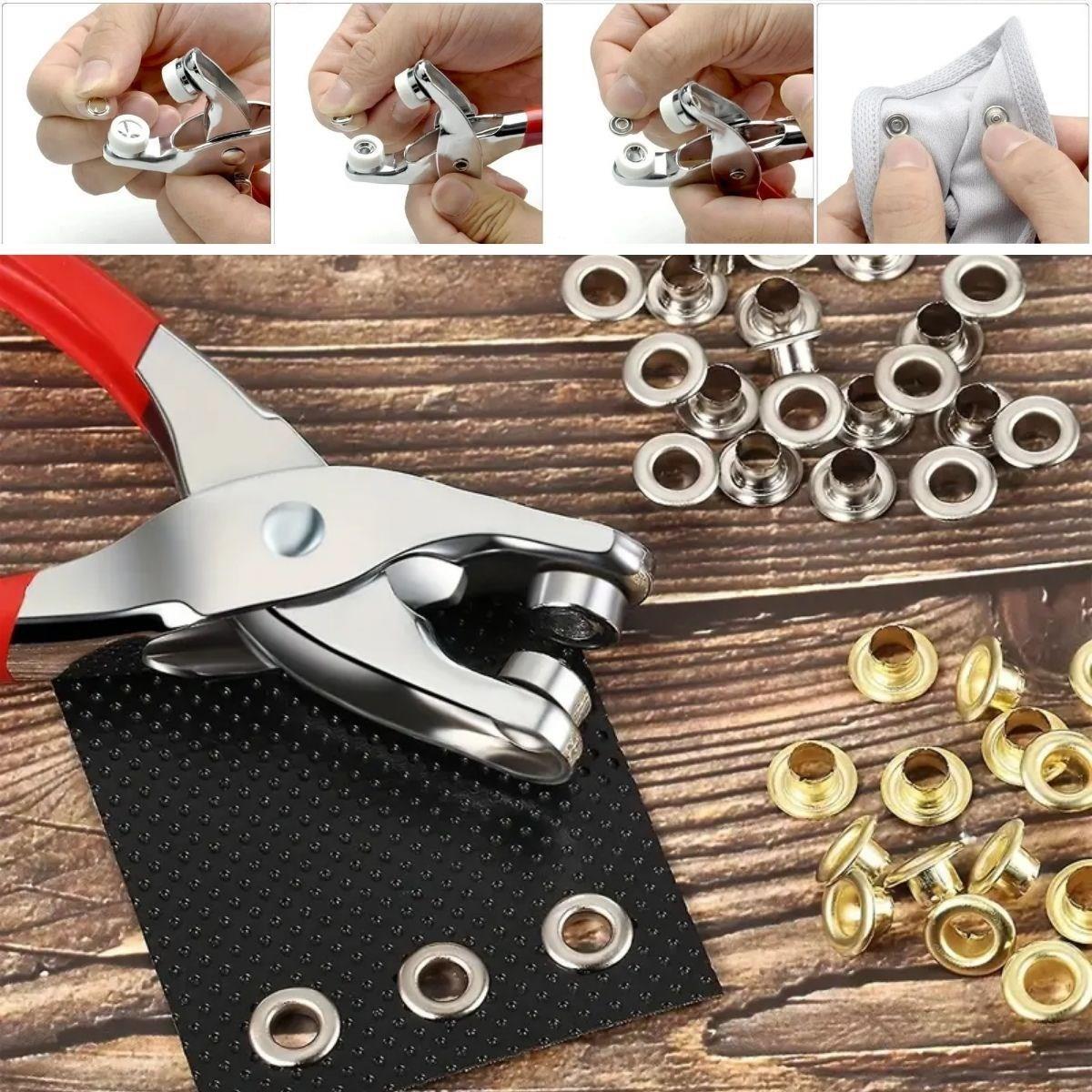 200 adet Paslanmaz Çelik Çıtçıt ve Pense Seti Metal Çıt Çıt Makinesi (5293)