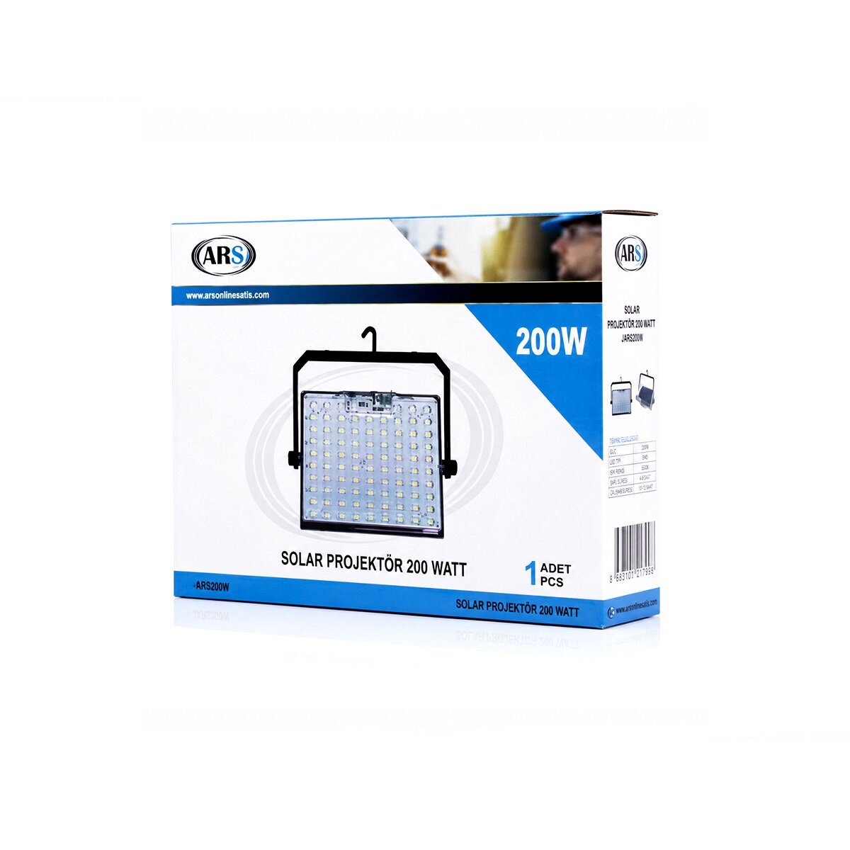 200W GÜNEŞ ENERJİLİ LED IŞIK SOLAR PROJEKTÖR - FENER KAMP - DIŞ MEKAN 3 FARKLI LED IŞIK 348961 LMB (5293)