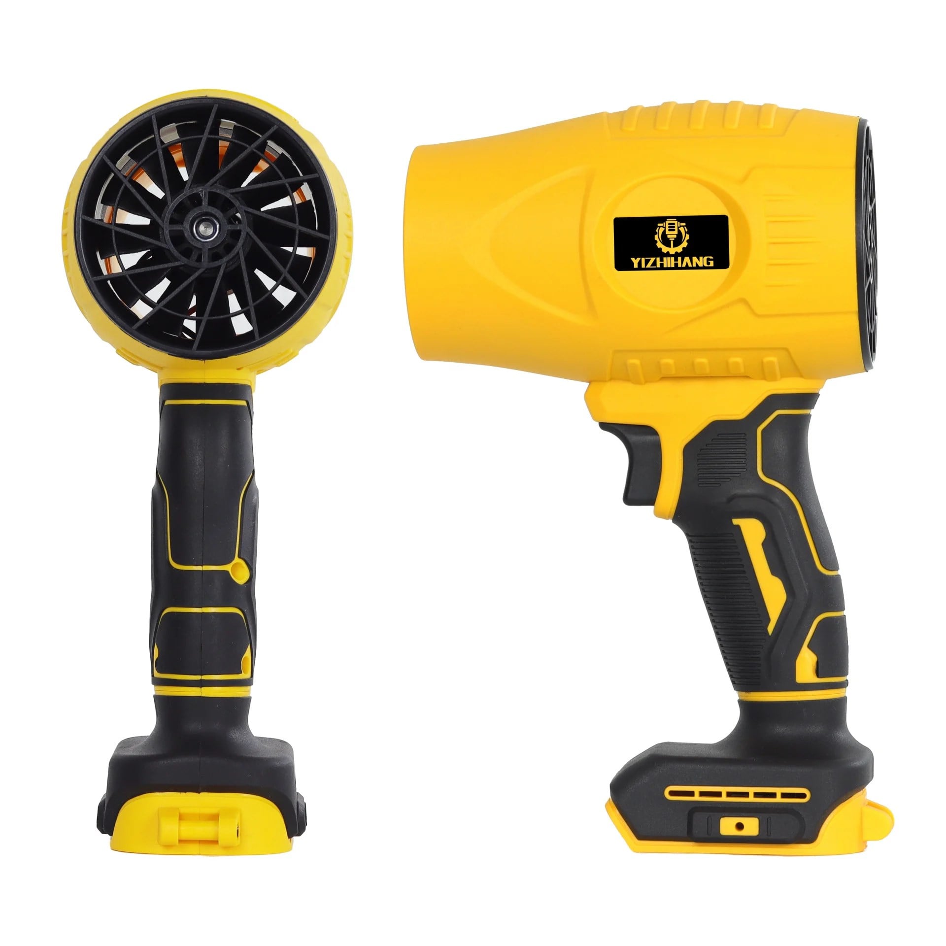 21V Kablosuz Hava Üfleyici | 32.000RPM Turbo Fan, 12.000mAh Batarya, Bahçe & Araç Kurutma / Sarı (5293)