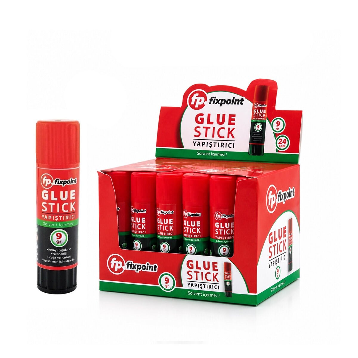 24 ADET 9GR STICK YAPIŞTIRICI SOLVENT İÇERMEZ YIKANABİLİR KOLAY UYGULAMA KAĞIT - KARTON YAPIŞTIRICI STİCK (5293)