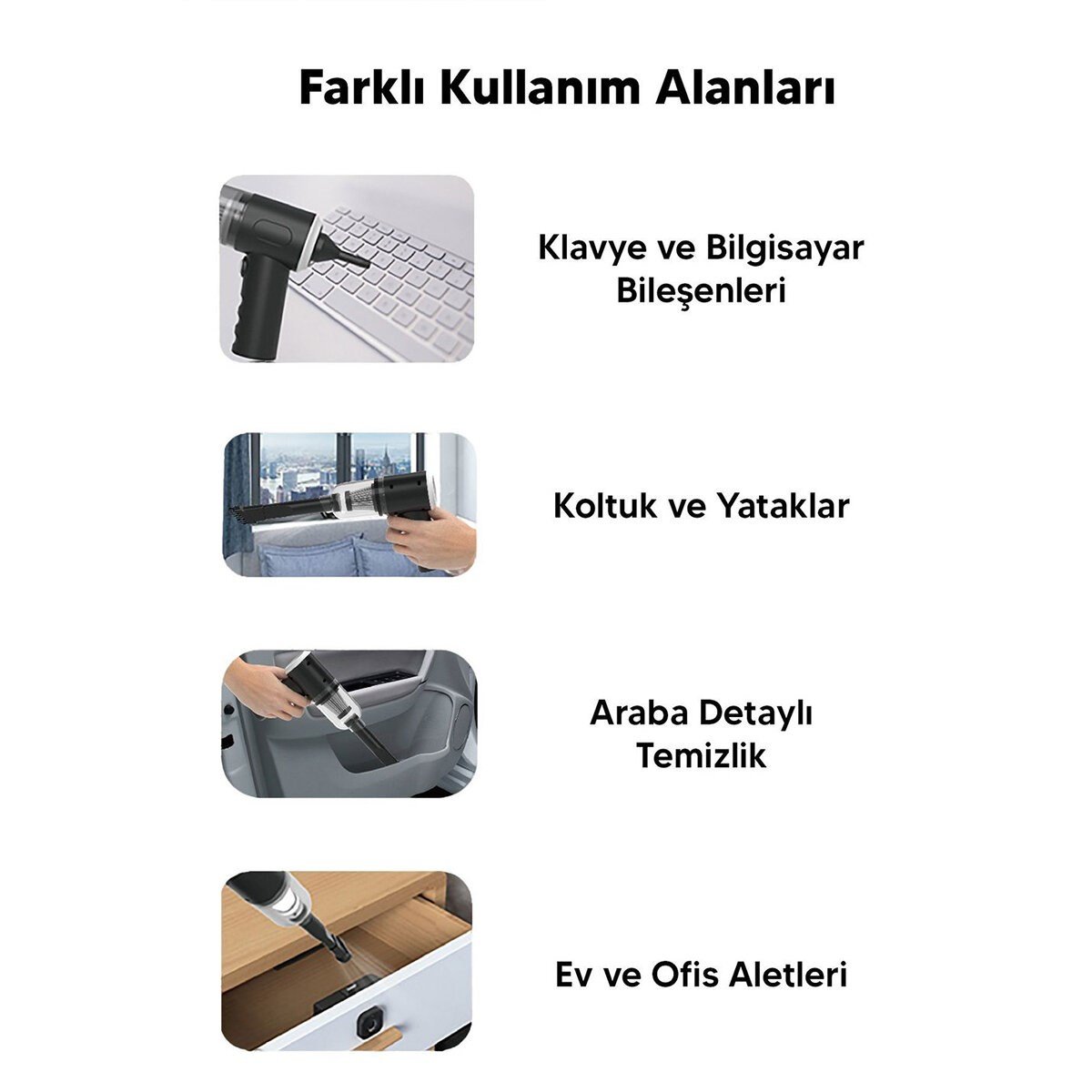 3İN1 ÇEKME - ÜFLEME OTO-ARAÇ - EV EL TİPİ SÜPÜRGE USB ŞARJLI MİNİ - TAŞINABİLİRİ HS-22 (5293)