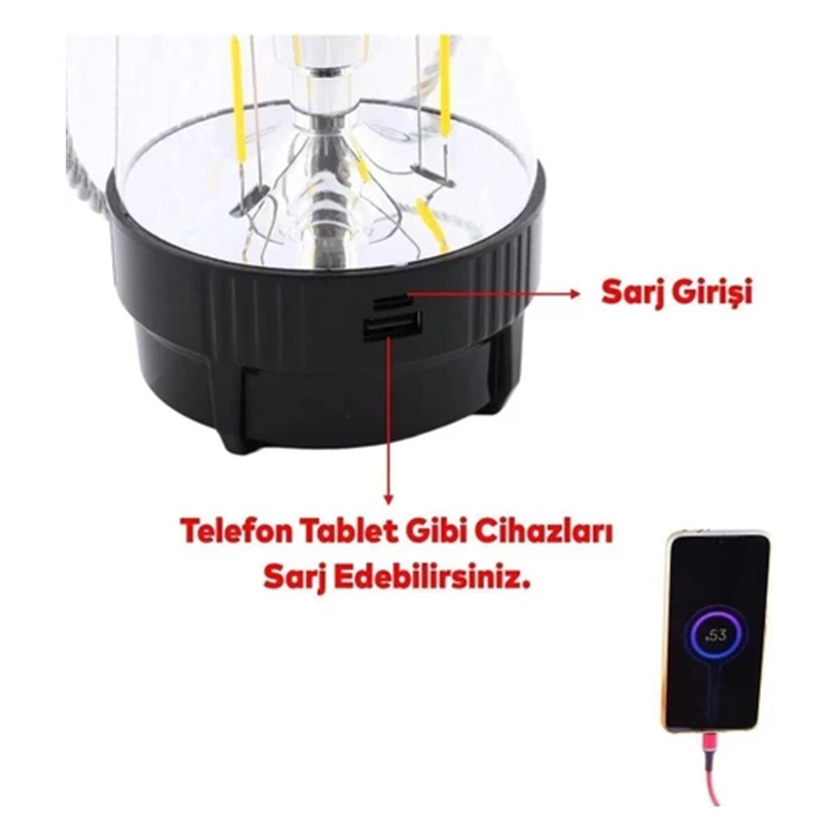 3IN1 DÖNEBİLEN DİSKO RENKLİ - FANUS FENER PİLLİ - POWERBANK 20W HW-978B (5293)
