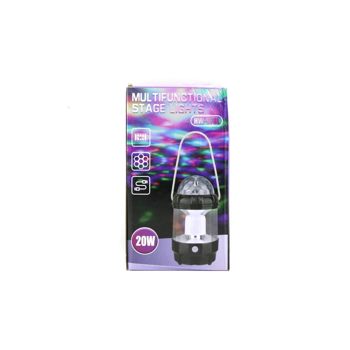 3IN1 DÖNEBİLEN DİSKO RENKLİ - FANUS FENER PİLLİ - POWERBANK 20W HW-978B (5293)