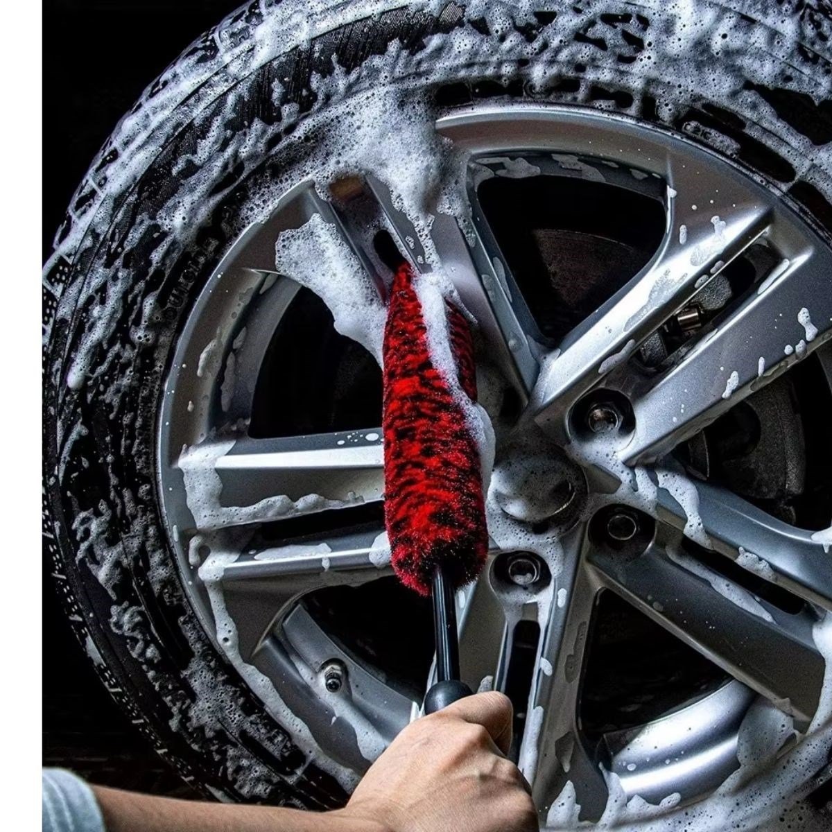 3lü Bükülebilen Peluş Detaylı Temizlik İçin Oto Jant, Egzos Temizleme Fırçası (5293)