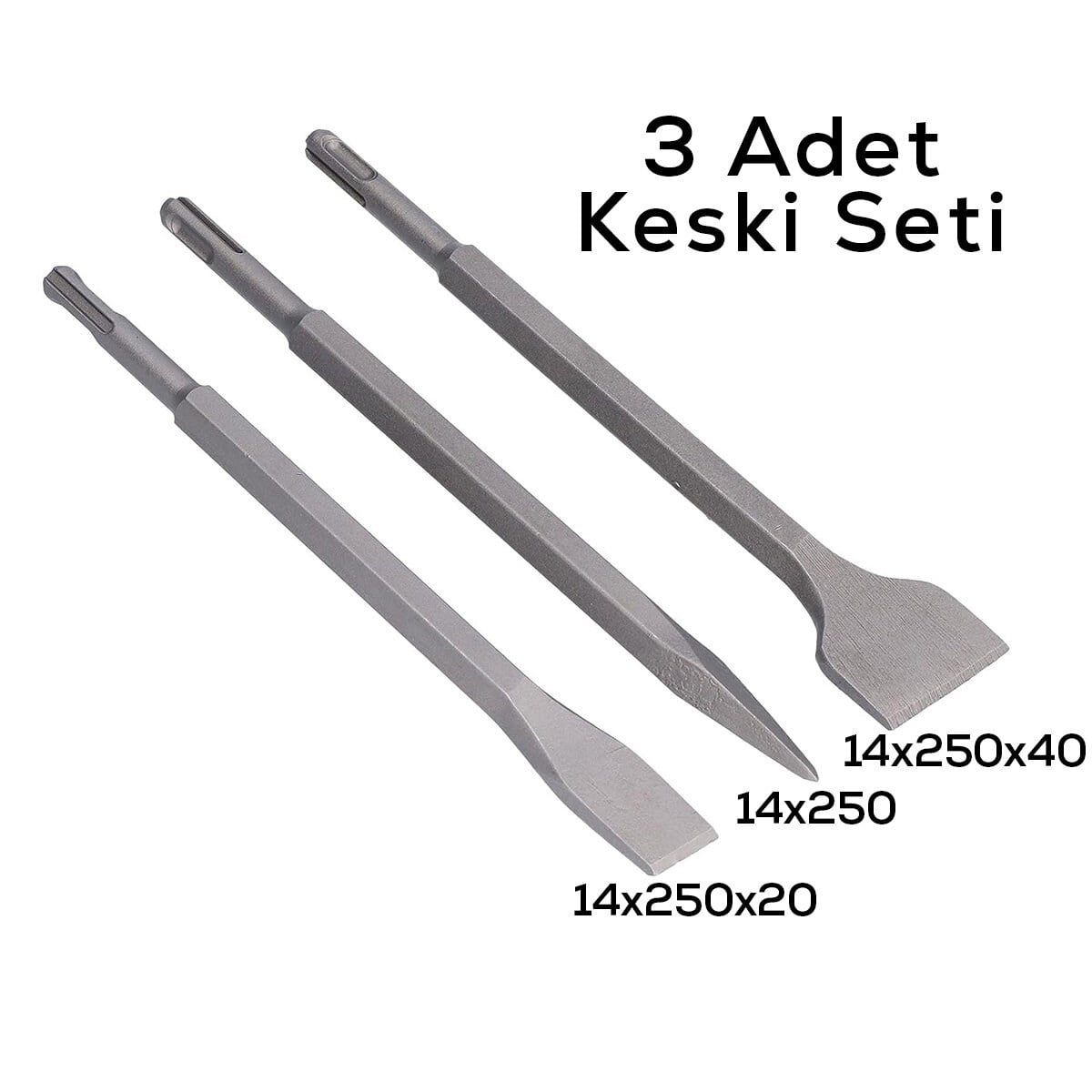 3PCS MURÇ SETİ SİVRİ -DÜZ 25CM (5293)