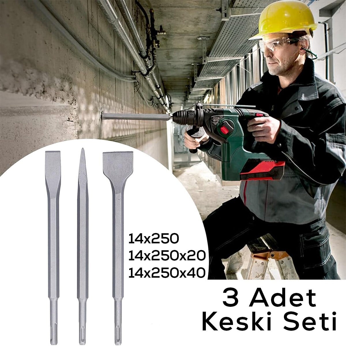 3PCS MURÇ SETİ SİVRİ -DÜZ 25CM (5293)