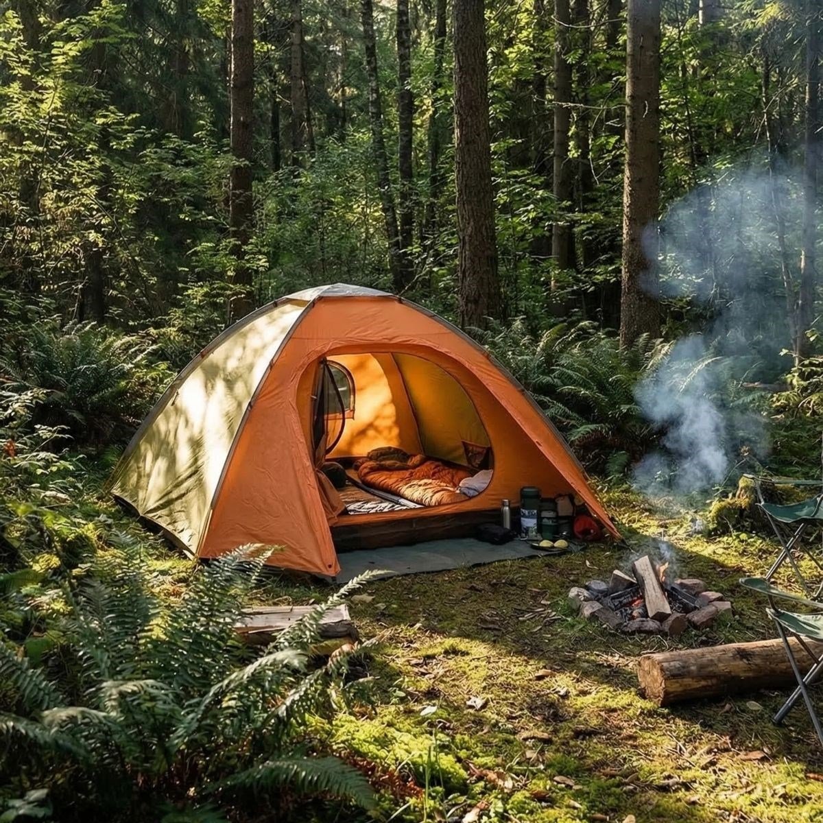 4 Kişilik Yarı Otomatik Kamp Çadırı – Suya Dayanıklı, Hızlı Kurulumlu Outdoor Aile Çadırı, Doğa, Kamp ve Piknik 200x200x135 cm (5293)
