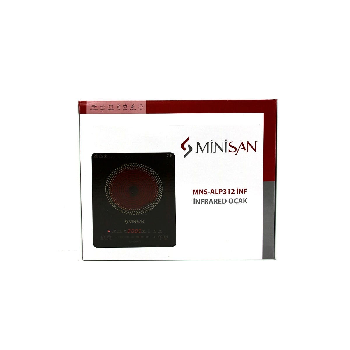 4 SAAT ZAMANLAYICI - 24 SAATLİK ÖN AYAR YENİ NESİL TEKLİ ELEKTRİKLİ OCAK 2000W ALP-DT312 (5293)