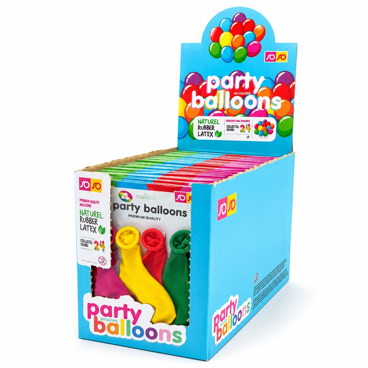 40 PAKET - 4PCS KÜÇÜK BOY RENKLİ 20CM PARTY BALON - TOPLAMDA 160 ADET BALON (5293)