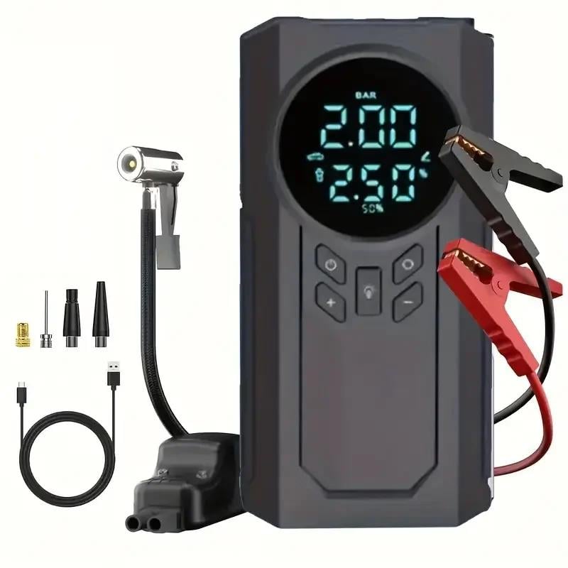 4’ü 1 Arada Lastik Şişirici – Akü Takviyesi – Powerbank – Led Işık (5293)