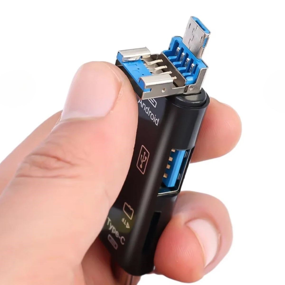 5 in 1 Çok Fonksiyonlu USB 2.0 Micro Sd Kart Okuyucu - Usb/micro Usb/type-C Çıkışlı, Otg Çevirici (5293)