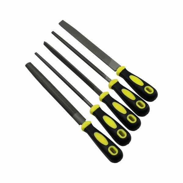 5 PARÇA  8'' ÇELİK EĞE SETİ BALIK SIRTI - ÜÇGEN - KARE - YUVARLAK - DÜZ GENİŞ (5293)