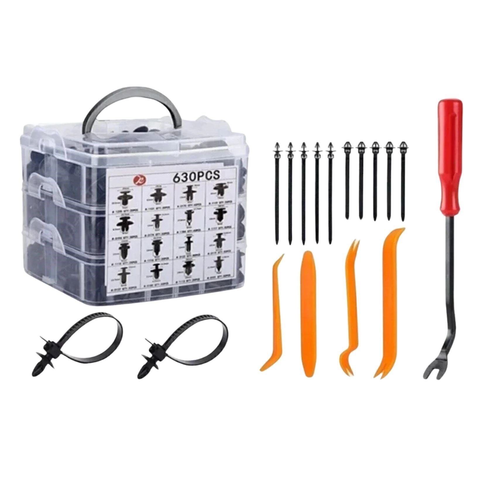 630 Adet Trim Klips Seti – Oto Panel, Kapı Döşeme, Tampon ve Pervaz İçin Evrensel Raptiye Bağlantı Elemanları (5293)