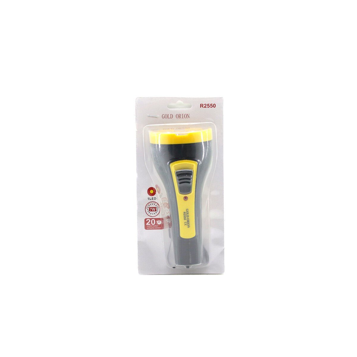 7W TEK LED BOMBELİ GÖVDE FİŞ ŞARJLI EL FENERİ UZUN MESAFELİ KAMBUR R2550 (5293)
