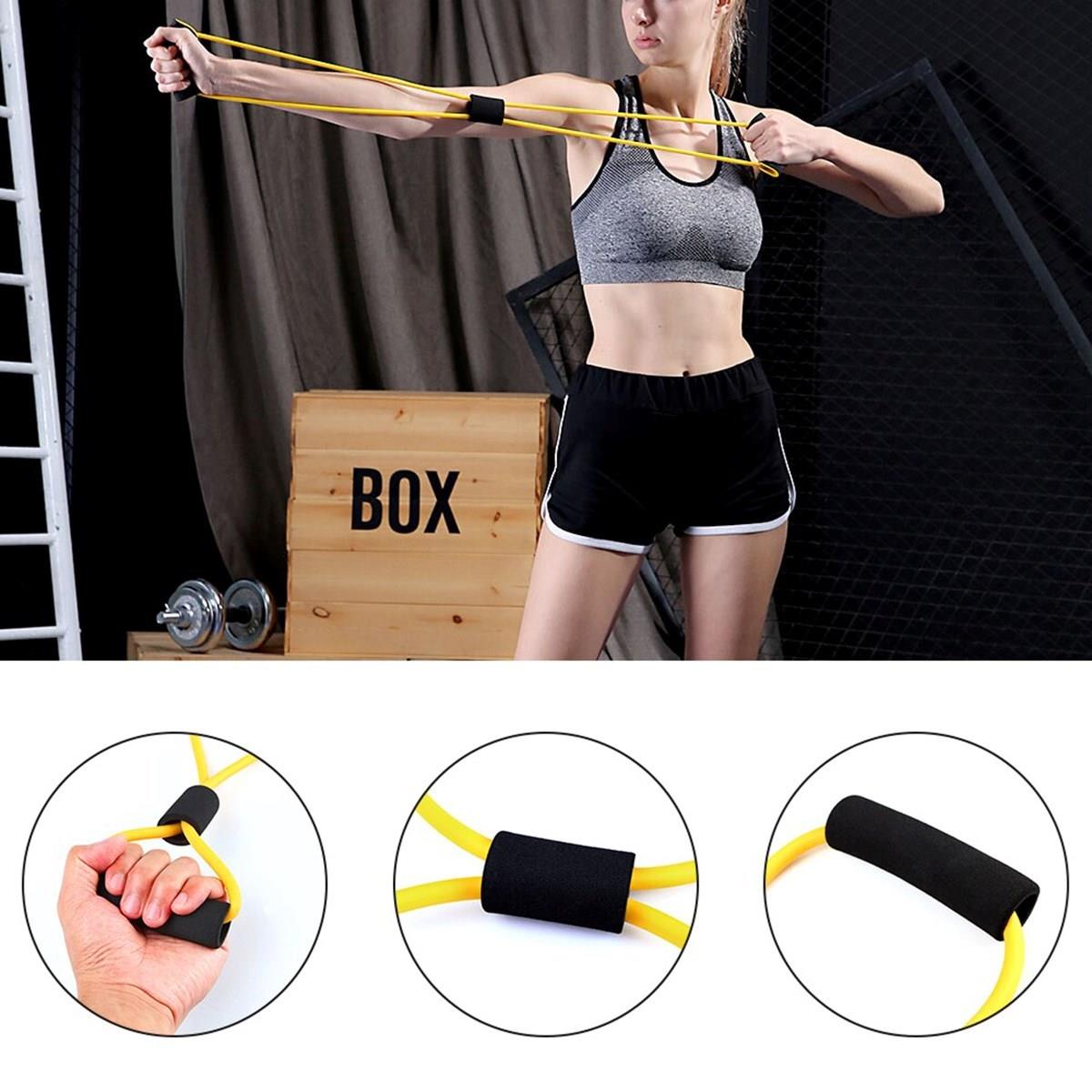 8 Şeklinde Direnç Bandı Yoga Plates Ve Vücut Geliştirme Egzersiz Bandı (5293)