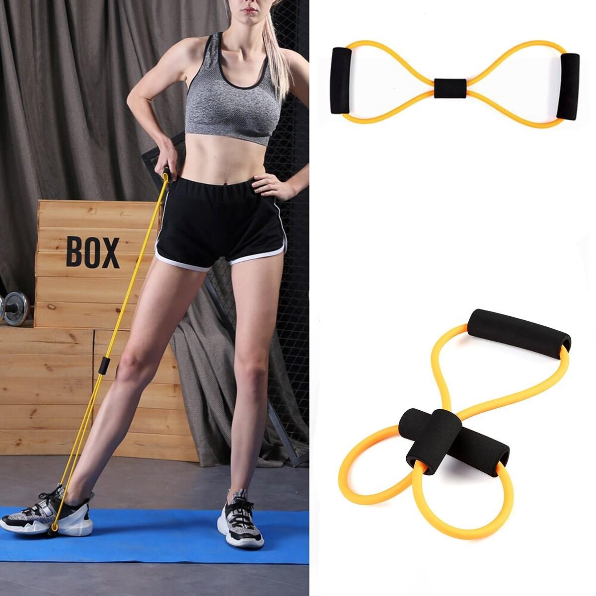 8 Şeklinde Direnç Bandı Yoga Plates Ve Vücut Geliştirme Egzersiz Bandı (5293)