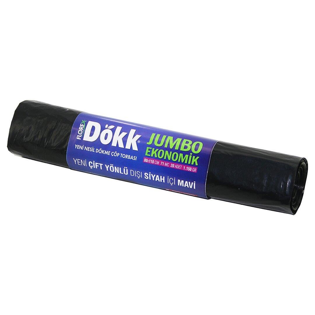 9 ADET FLOREX-619 DÖKK ECO JUMBO ÇİFT YÖNLÜ  20PCS 80X110CM ÇÖP TORBASI (5293)