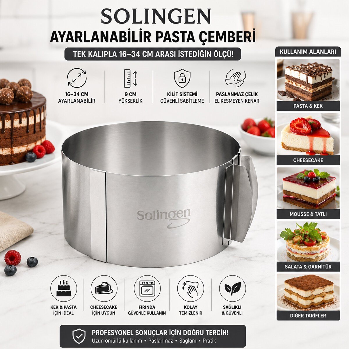 AYARLANABİLİR METAL KEK KALIP 16-34CM (5293)