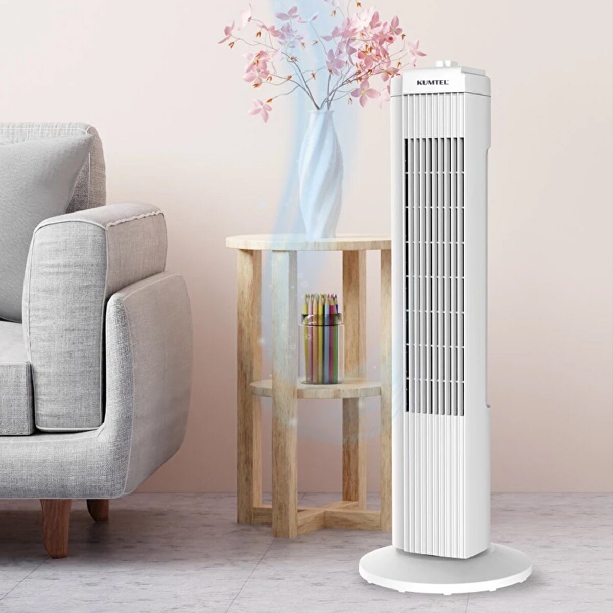 BEYAZ 50W 3 KADEME - ZAMANLAYICI KULE TİPİ VANTİLATÖR KTF-258W (5293)
