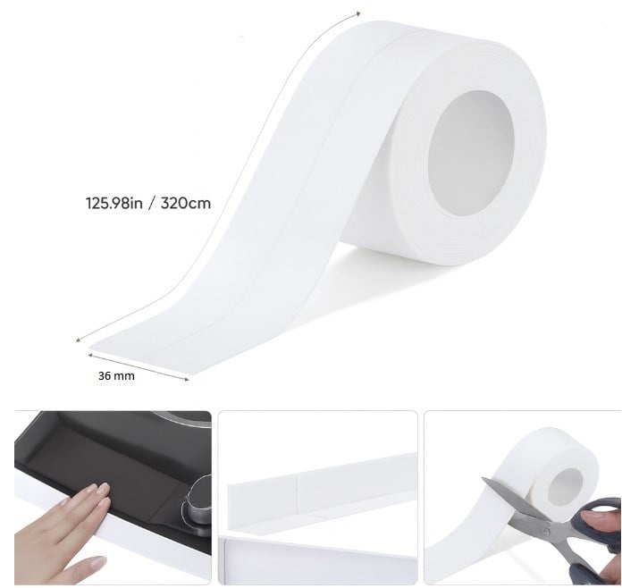 BEYAZ Su Sızdırmaz Lavabo Kenar Bandı (3.2m) (5293)