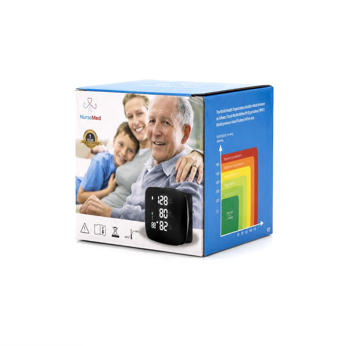 BİLEK ÖLÇÜM 7X8.3CM USB SARJLI - DİJİTAL KONUŞAN TANSİYON ALETİ BK-606 (5293)