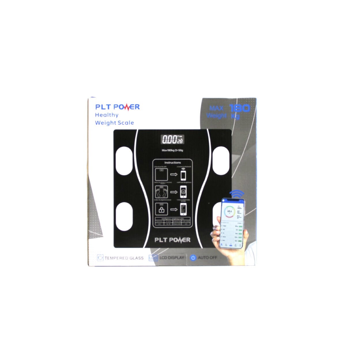 BLUETOOTH - VÜCUT ANALİZLİ DİJİTAL BASKÜL TERAZİ TARTI 180KG/50G YAĞ -SU -KAS ORAN -BMI (5293)