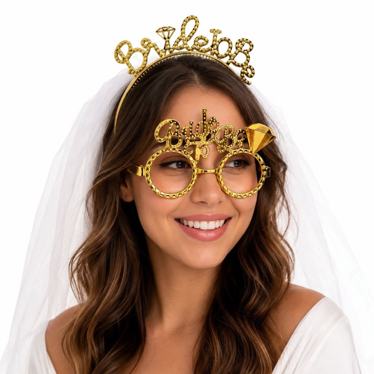 Bride To Be Gold Taç ve Parti Gözlüğü Seti (5293)