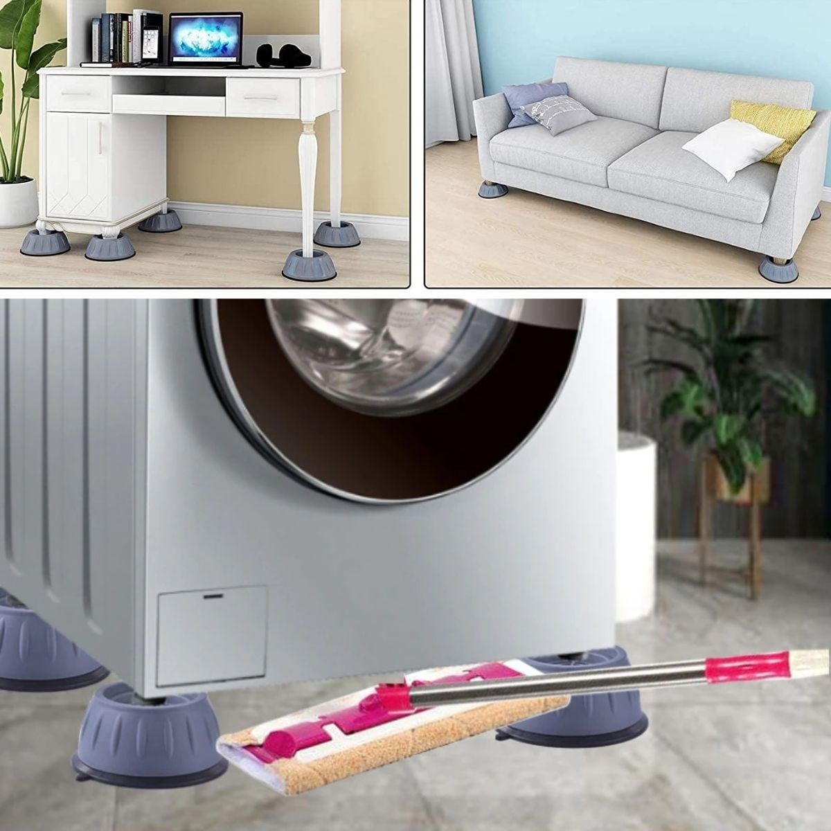 Çamaşır Makinesi Sarsıntı Titreşim Ses Önleyici Kaydırmaz Ayak 4lü Set (5293)