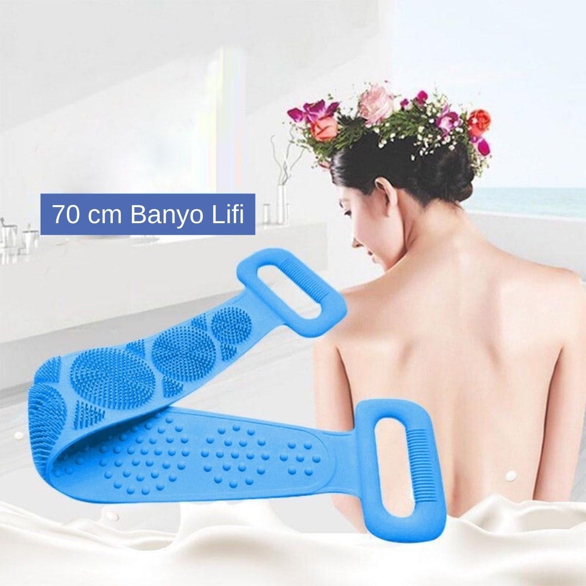 Çift Taraflı Banyo Hamam Lifi Silikon Masajlı Yumuşak Duş Lifi Uzun Ömürlü Hazır Banyo Kesesi (5293)