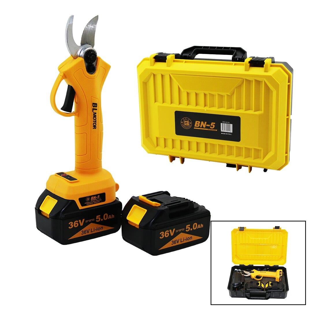CORDLESS SHEAR YELLOW BN-5 HS-155  ŞARJLI  BAĞ MAKASI  2 BATARYA - 36V 5.0AH (5293)