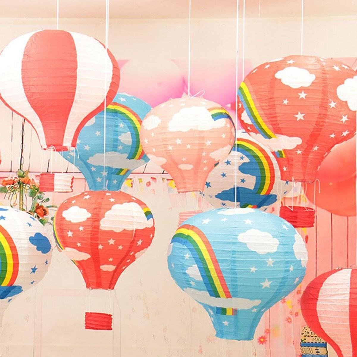 Dekoratif Renkli Kağıt Dilek Feneri Balonu Renkli Uçan Balon (5293)