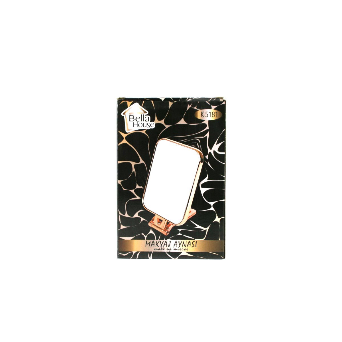 DİKDÖRTGEN - BAKIR 15X11.5CM MAKYAJ AYNASI ÇİFT TARAFLI KATLANIR AYAKLI (5293)