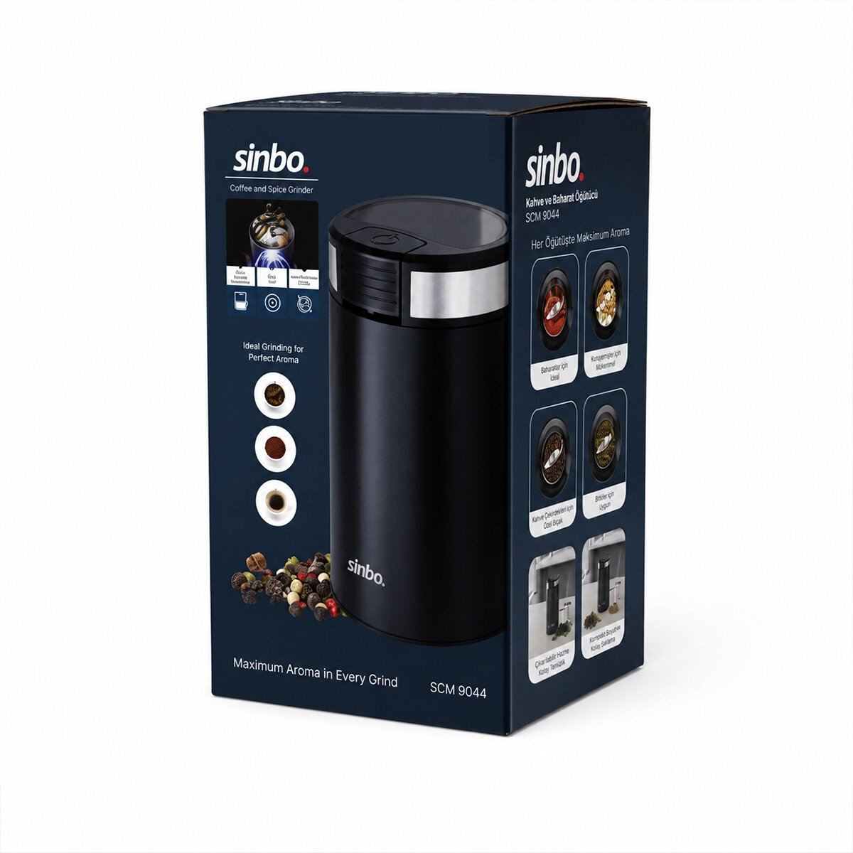 KAHVE - BAHARAT ÖĞÜTÜCÜ MAKİNE 2 BIÇAKLI ÇELİK ÖĞÜTME HAZNESİ 50GR ÖĞÜTME AC MOTOR=200W SCM-9044 (5293)