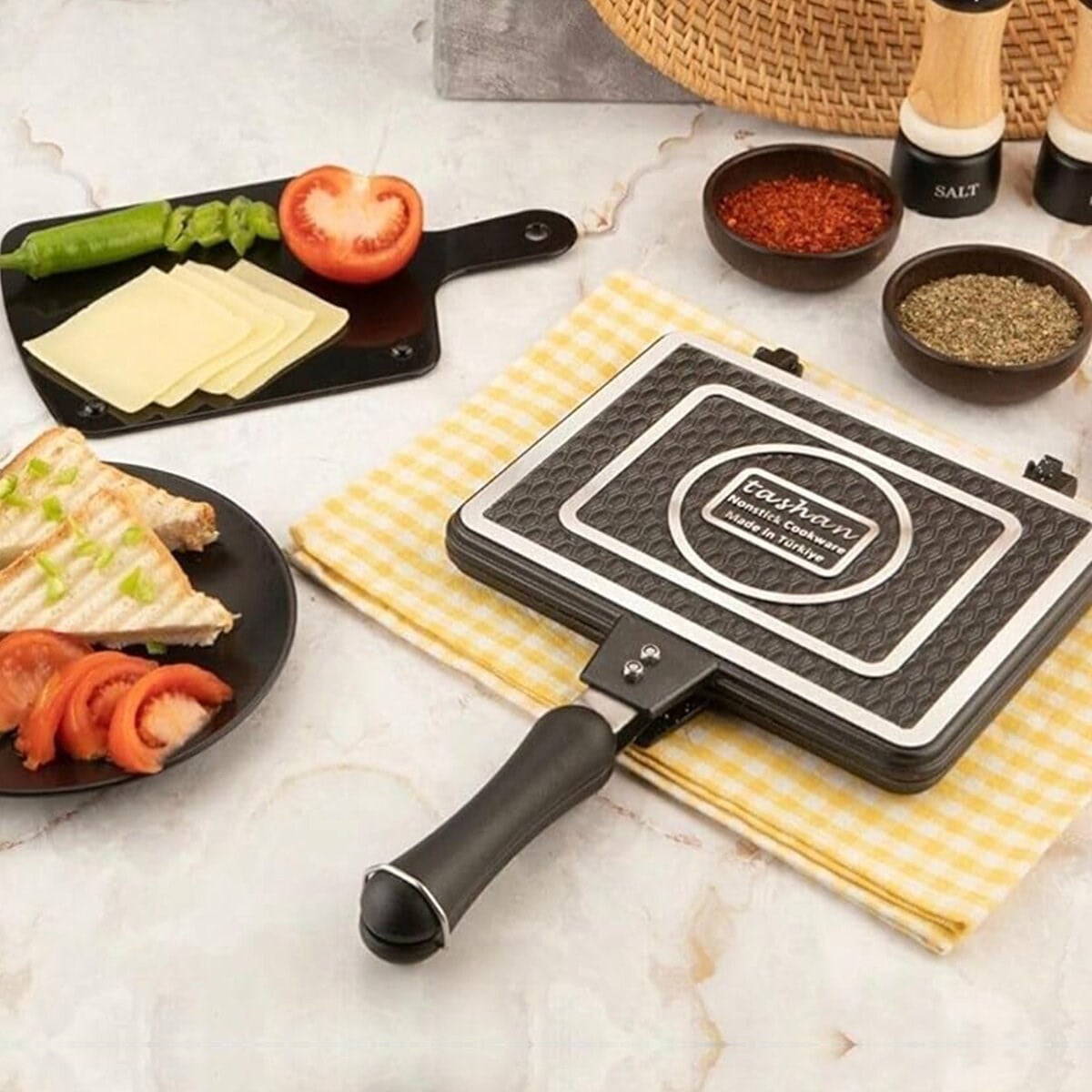 LÜX EMZİKLİ İÇ DIŞ GRANİT TOST MAKİNASI TR-34-098760 (5293)