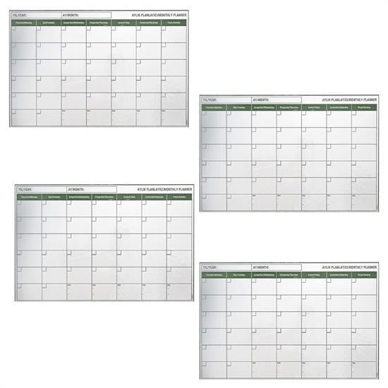 Manyetik Yapışkanlı Bir Aylık Program Planlayıcı Takvim 85x56 cm (5293)