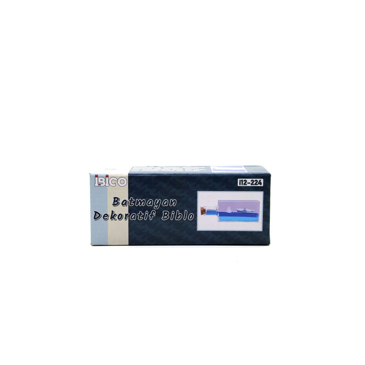 MAVİ SU GEMİ - ADA DİKDÖRTGEN MİKA ŞİŞE YÜZEN BATMAYAN DEKORATİF BİBLO AKVARYUM 4.2X6.4X17CM (5293)