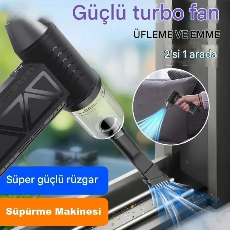 Mini Şarjlı Hava Üfleyici ve Vakumlu El Süpürgesi (5293)