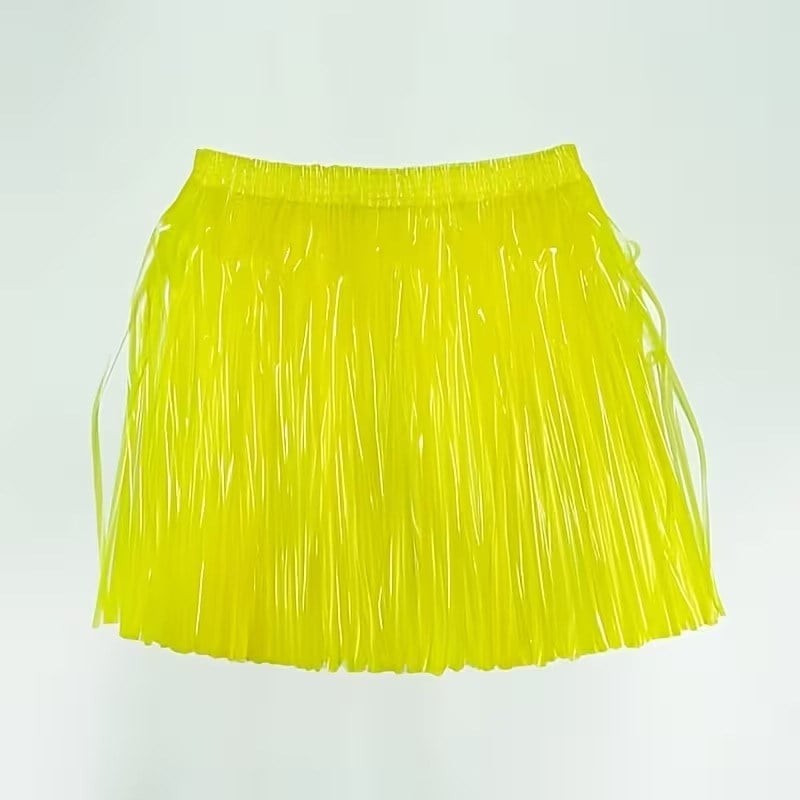 Neon Sarı Hawaii Parti Eteği 40 cm (5293)
