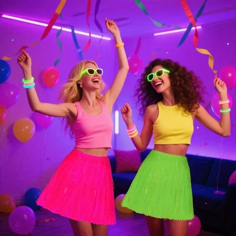 Neon Turuncu Hawaii Parti Eteği 40 cm (5293)
