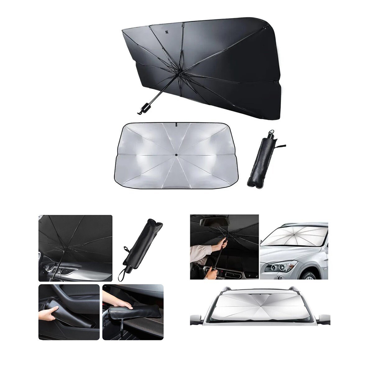 OTO - ARAÇ CAM GÜNEŞLİK ŞEMSİYESİ 10 TELLİ 78X39X130CM (5293)